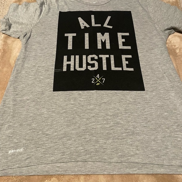 Nike Gray 'All Time Hustle' Men's Tee - Picture 2 of 4